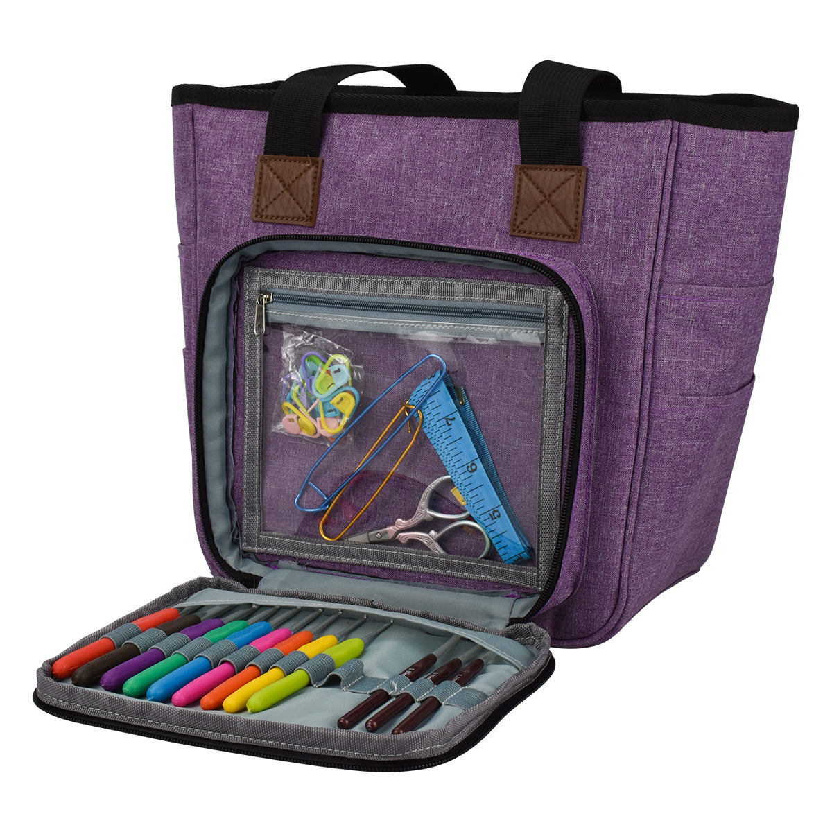 Large Capacity Knitting Bag Crochet Storage Tote Bag Yarn Storage Carrying Bag