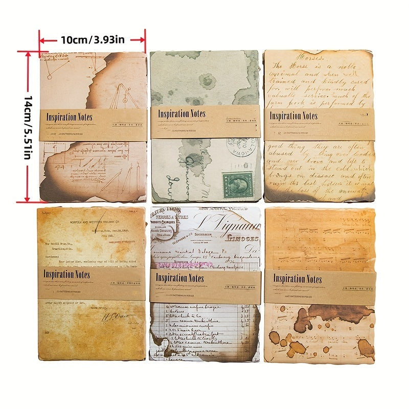 50pcs Burnt Special Paper Inspiration Notes Pocket Stickers