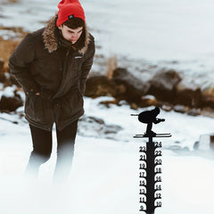 Metal Snowmobile Snow Gauge Garden Stake Christmas Decor