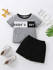 2pcs Baby Boys Daddy's Boy T shirt & Shorts Set Clothes