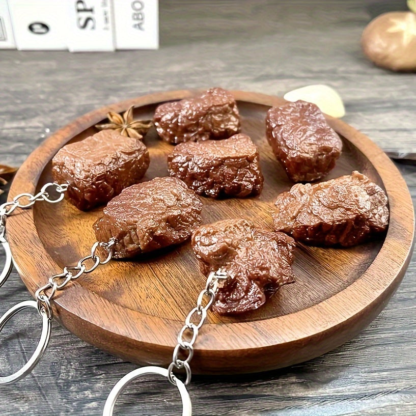 Beef Keychain Bag Wallet Pendant - Food Accessory