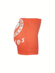Letter Print Skinny Shorts Yoga Casual Summer Shorts Women's Clothing