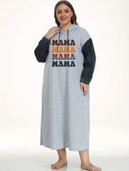 Colorful Letter Print Hooded Nightdress