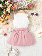 2pcs Baby Girls Tank Top & Skirt Set for Summer