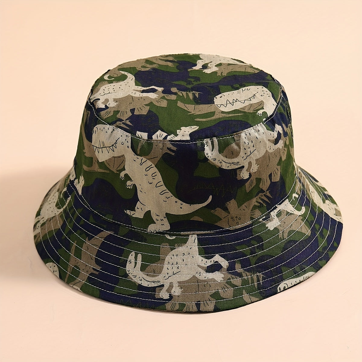 Camouflage Dinosaur Fisherman Hat Sun Protection Bucket Hat