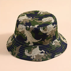 Camouflage Dinosaur Fisherman Hat Sun Protection Bucket Hat