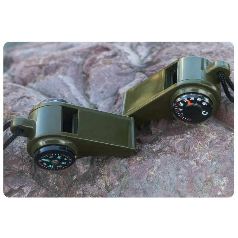 2PCS 3 in 1 Whistle Lifesaving Whistle With Compass Thermometer