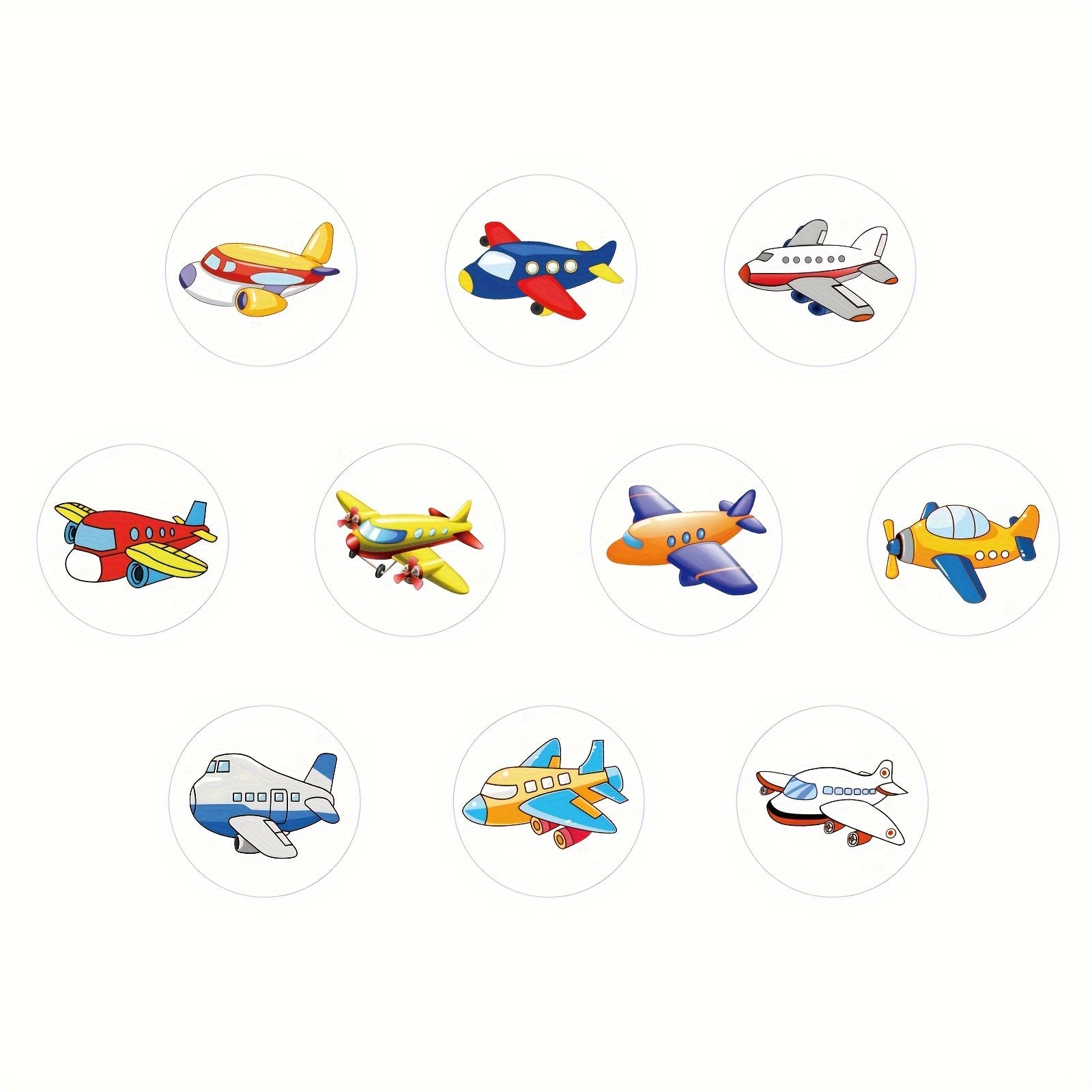 500pcs Cartoon Airplane Reward Stickers Roll - Decorative Stickers