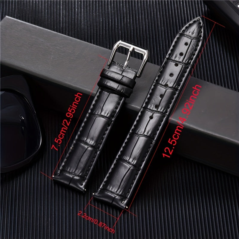 Embossed Leather Watch Straps 16-24mm Men Bracelet Replacement Strap