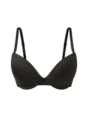 3pcs Solid T Shirt Bras Comfy Push Up Bra Women's Lingerie
