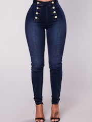 Women's Plus Solid High Rise Stretch Skinny Jeans