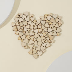 100pcs Wood Heart Cutouts Unfinished Wooden Heart Slices