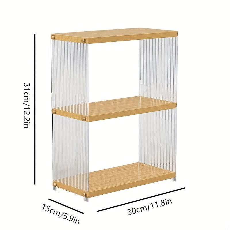 2 Tier Wooden Cup Storage Rack for Bathroom and Kitchen