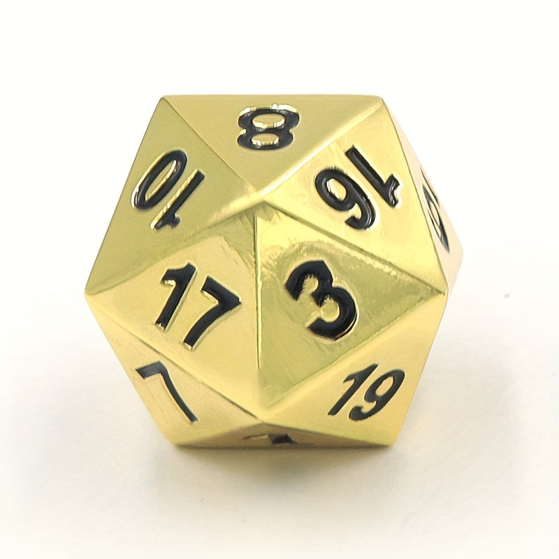 1pc 20 Side Metal Dice Golden Polyhedral Dice Role Playing Bar Party Board Game