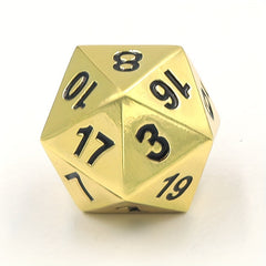 1pc 20 Side Metal Dice Golden Polyhedral Dice Role Playing Bar Party Board Game