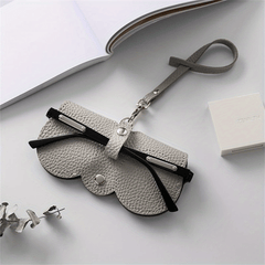 Lychee Embossed Glasses Bag PU Leather Sunglasses Pouch