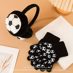 Winter Sports Acrylic Earmuffs & Gloves Set Hand Wash Stretch Fit Ear Warmers