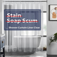 Clear Shower Curtain Liner Waterproof Lightweight Bathroom Accessory