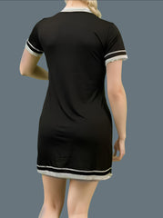 Stripe Print Short Sleeve Tee Dress