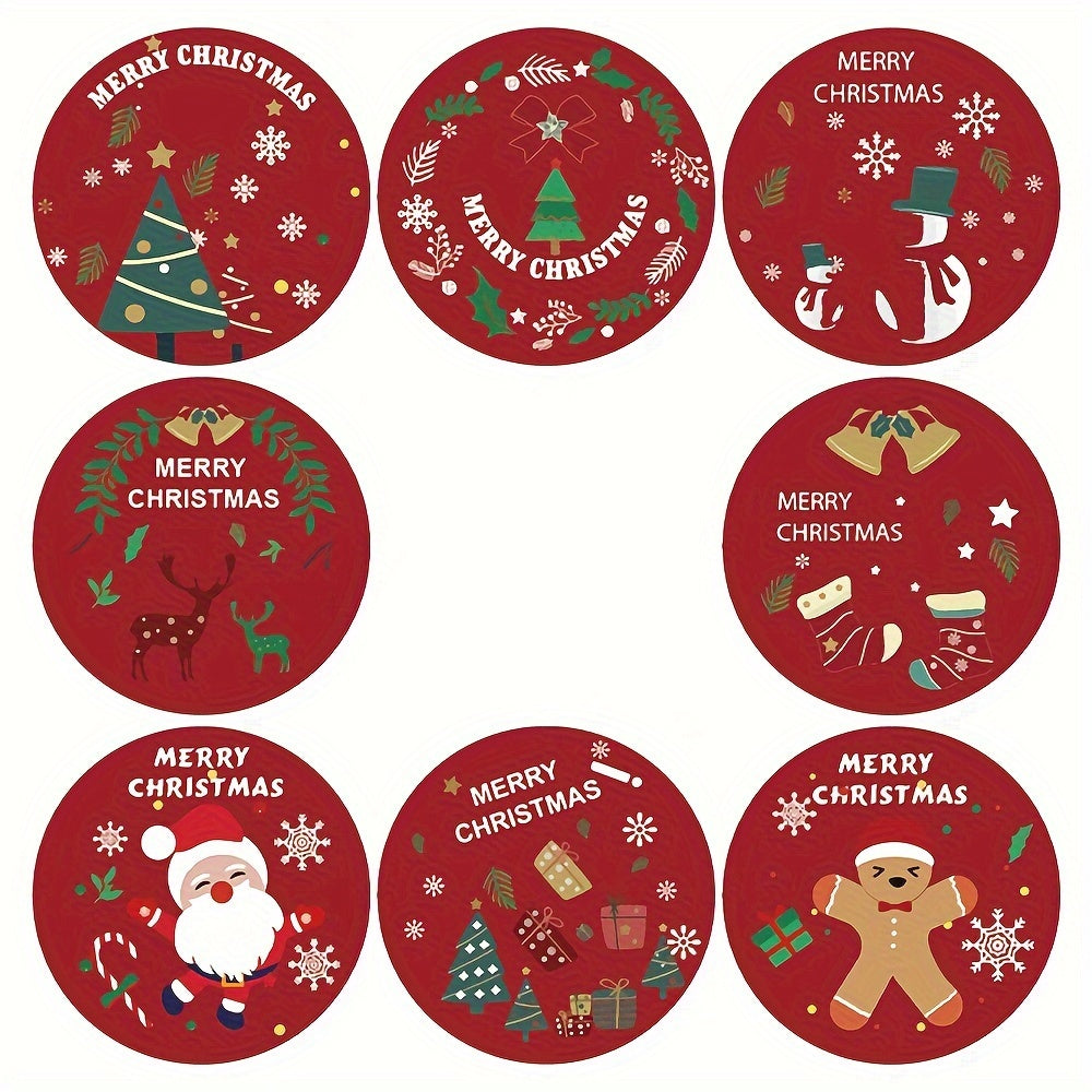 Cowhide Adhesive Label Merry Christmas Holiday Decoration Label