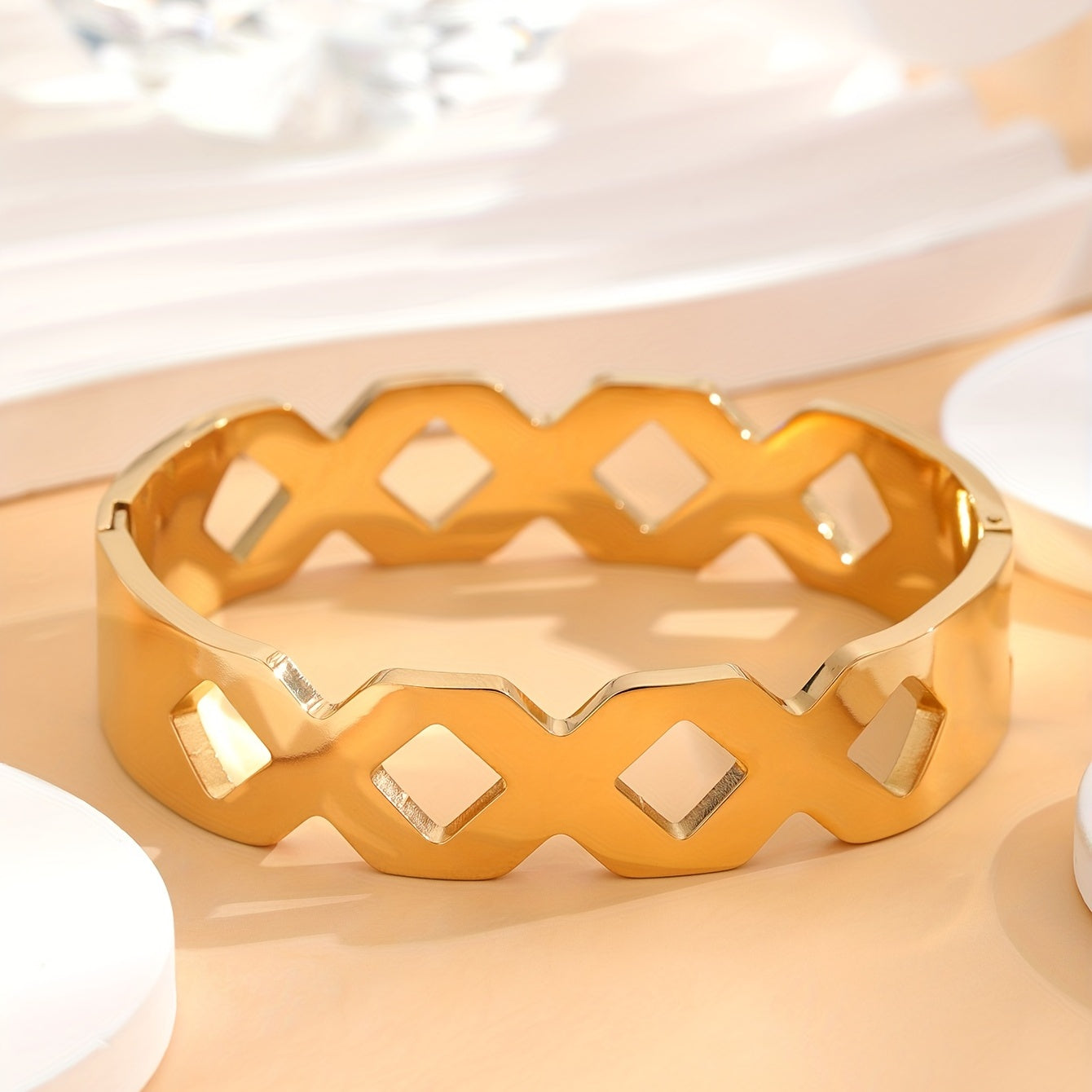Colorful Eyes Pattern Golden Bracelet for Women, Girls