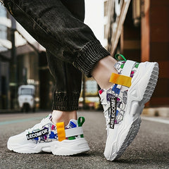 Men's Alphabets Graffiti Print Casual Shoes Spring Summer