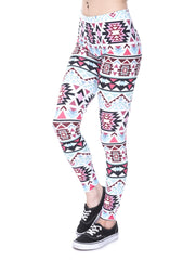 Geometric Print Skinny Leggings High Waist Yoga Leggings