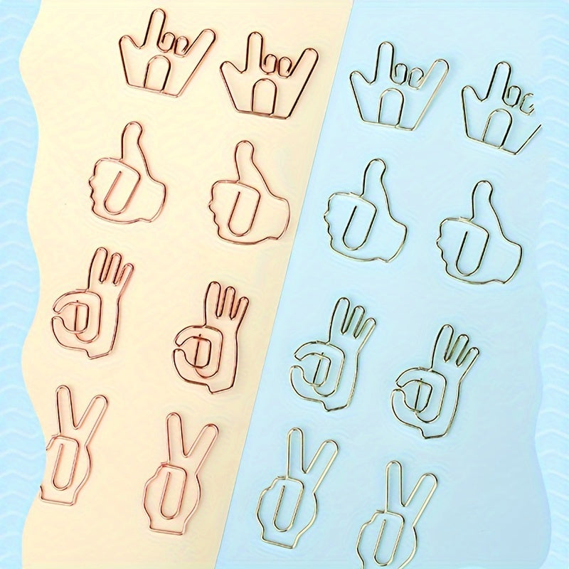 10pcs Creative Metal Paper Clip Bookmark for School and Office