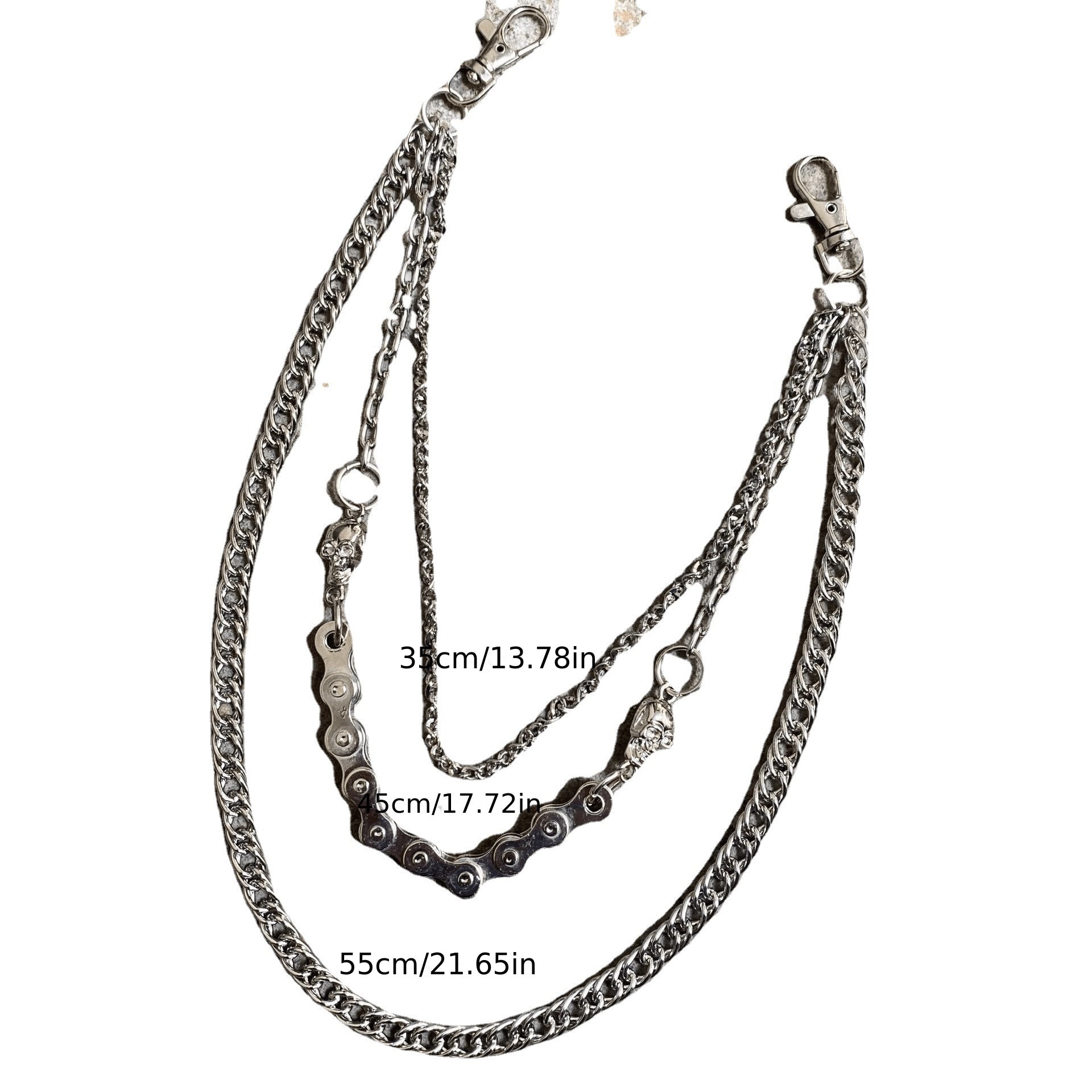 Metal Skull Waist Pants Chain Punk Hip Hop Key Ring Jewelry Unisex Keychain