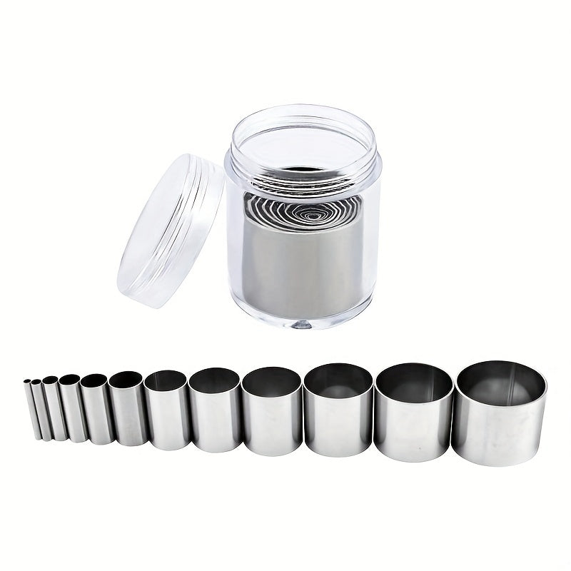 12 PCS Mini Circle Die Cutting Set Stainless Steel Clay Cutter Crafts