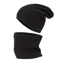 2-Piece Set Velvet Knitted Hat for Women Men Winter Warmth