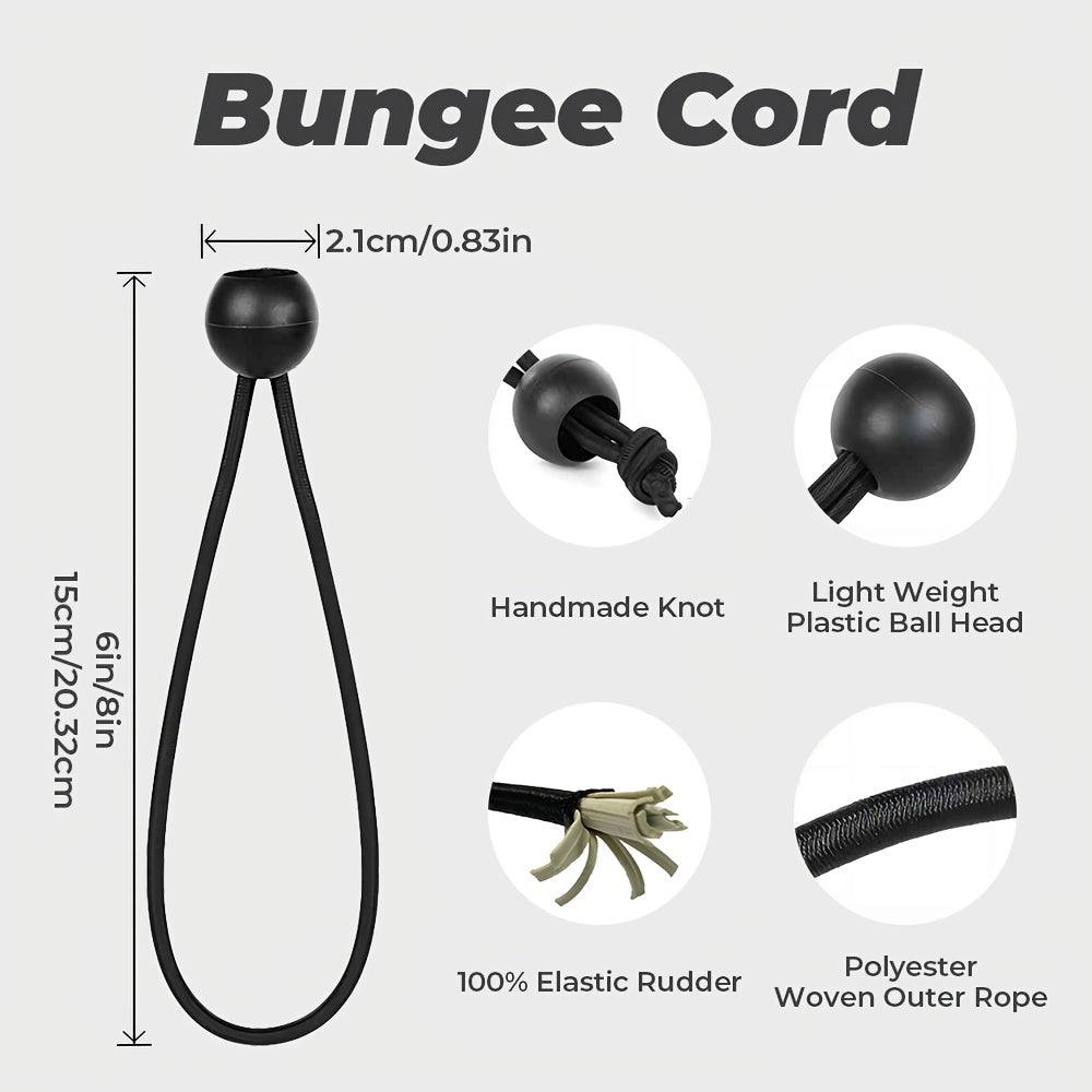 18pcs Heavy Duty Ball Bungee Cords for Canopy Tarp Tie Down, 15-24cm & 20-32cm