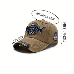 Distressed Letter Embroidery Baseball Cap for Men and Women
