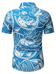 Tropical Hawaiian Shirt Men's Allover Print Button Up Short Sleeve