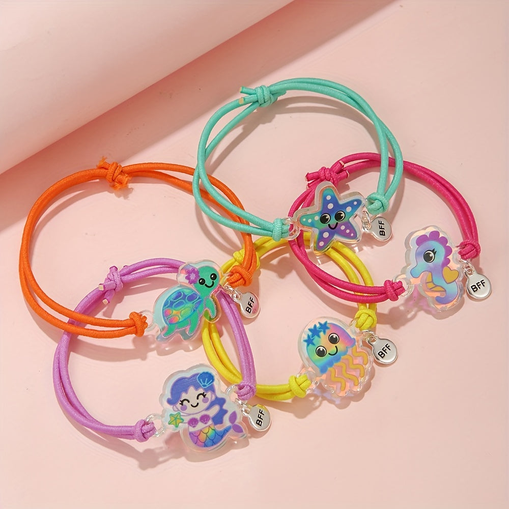 5pcs Girls Teen Marine Animal Bracelet Set Gift Accessories