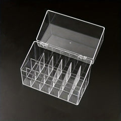 Acrylic Lipstick Organizer with Cover - Dustproof Cosmetic Storage Box