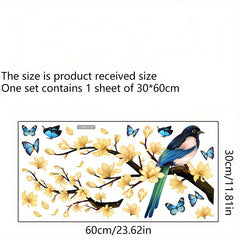 Birds Flowers Window Decal Removable Wall Sticker Self adhesive Office Home