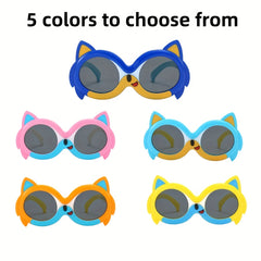 Kids Cartoon Fox Sunglasses UV Protection Round Polarized Lenses