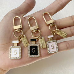 3pcs Rhinestone Perfume Bottle Keychain Key Ring Purse Bag Charm