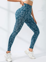 Camouflage Pattern Sports Leggings High Waist Elastic Running Workout Tight Pant