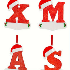 4pcs Christmas Letter Ornaments Tree Decoration Pendant