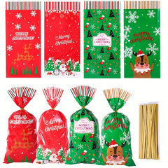 50pcs Christmas Candy OPP Packaging Bag Santa Claus Snowflake Gift Bag