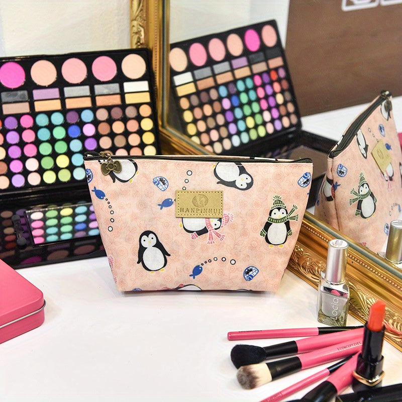 Cartoon Clutch Makeup Bag Portable Roomy Zipper Toiletry Bag Girls Women