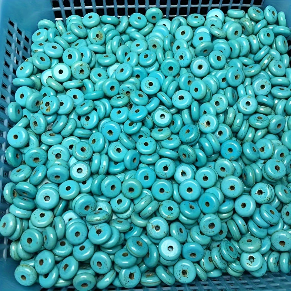 6MM Turquoise Stone Spacer Beads Flat Round DIY Turquoise Beads