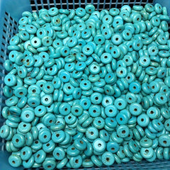 6MM Turquoise Stone Spacer Beads Flat Round DIY Turquoise Beads