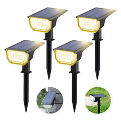 4pcs Solar Lawn Lights Outdoor Waterproof Spotlights 67 LED RGB Floor Lights