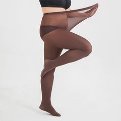 Solid Semi Sheer High Waist Stockings