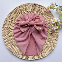 Baby Girls Polka Dots Flowers Decor Cap Soft Head Wrap