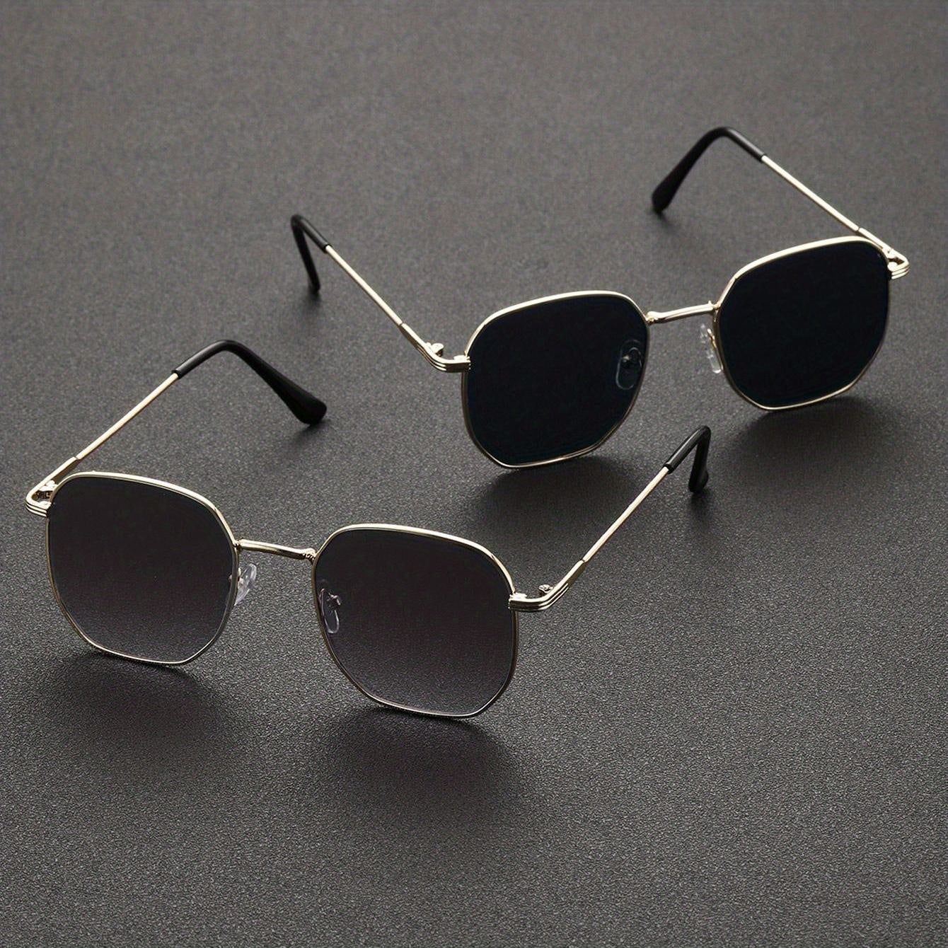 Metal Square Frame Cycling Sunglasses UV Protection