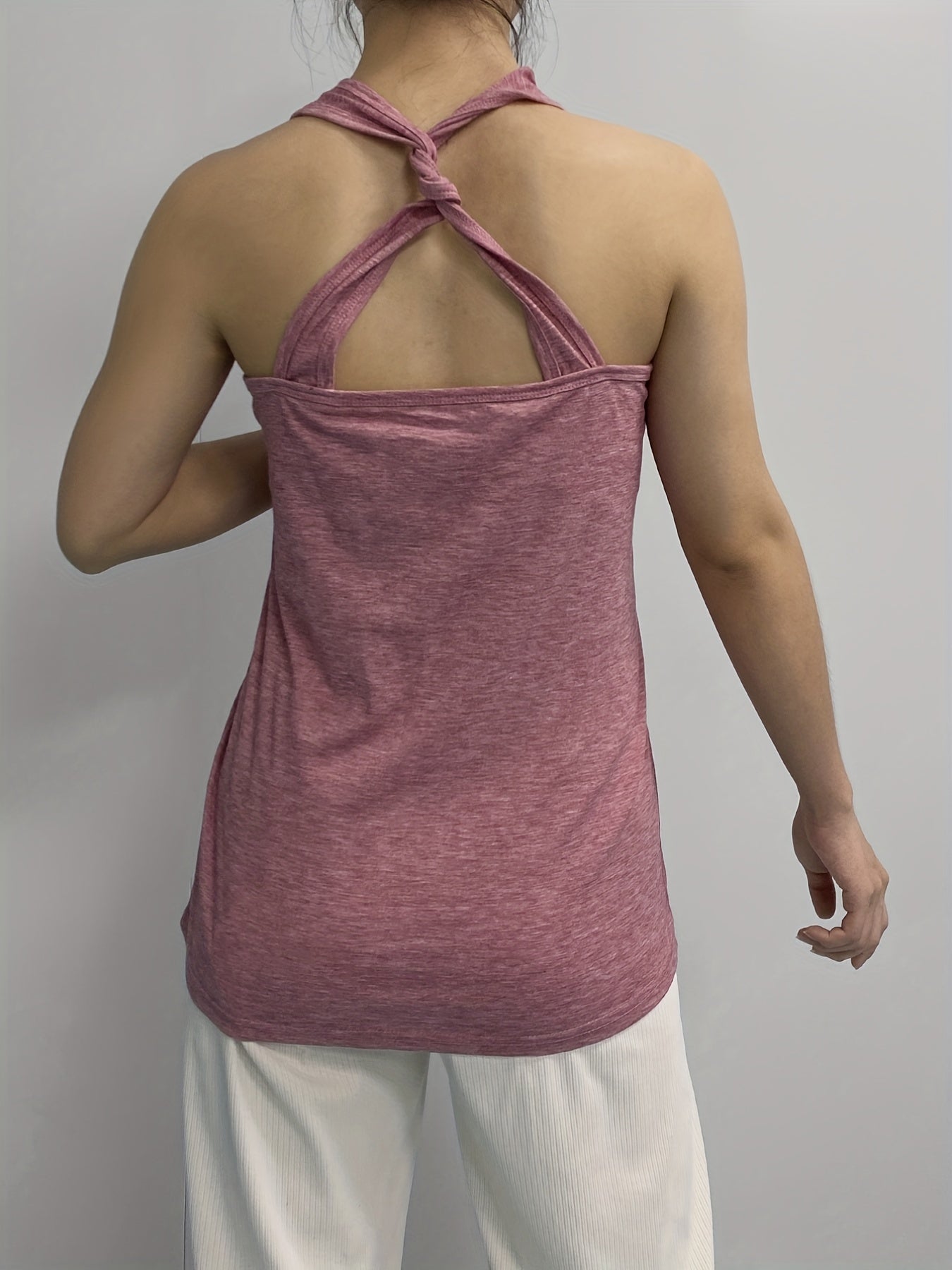 Faith Print Twist Back Tank Top